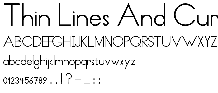 Thin Lines and Curves font